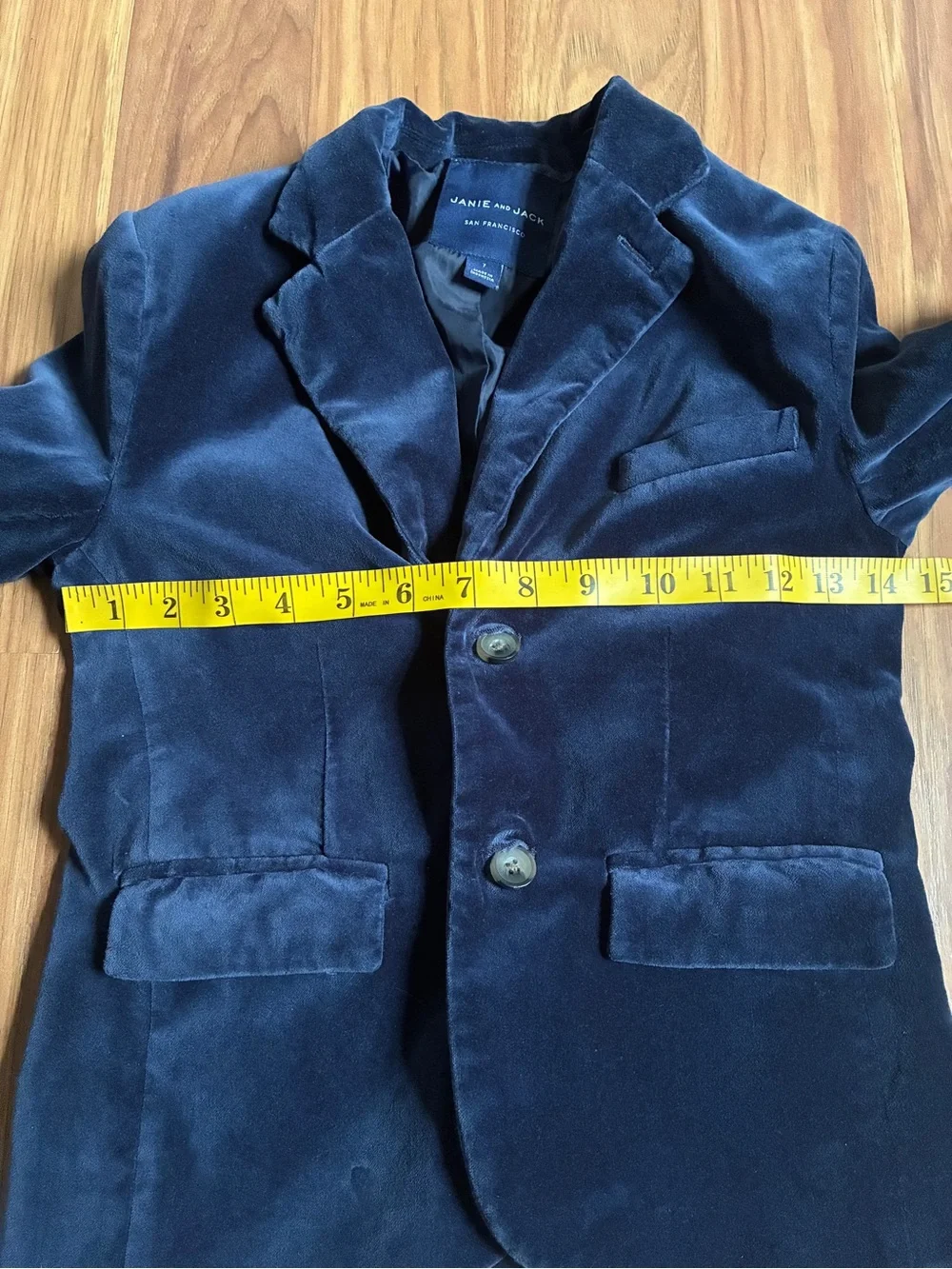 Janie and Jack Boys Velvet Blazer Jacket Dark Marine Navy Blue Luxury Size 7